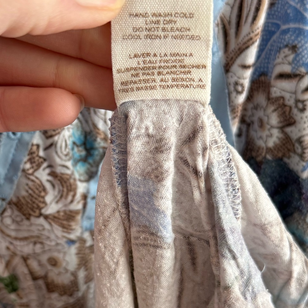 Free People Y2K Boho Floral Sleeveless Tunic Dress - Light Blue - Size Medium - Picture 16 of 16